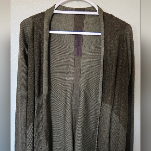 Rick OwensGleam AW10 Waterfall Silk & Cashmere Cardigan In Dark Musk Size L